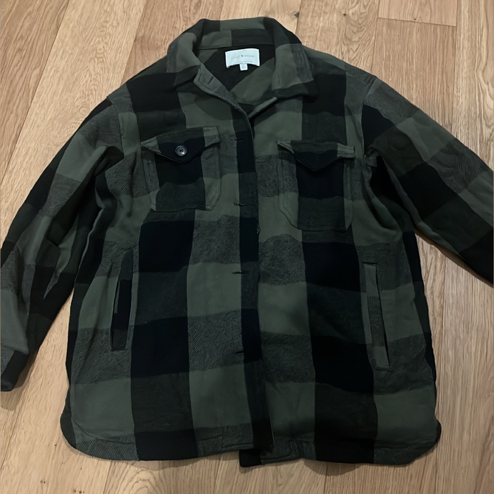 Green and Black Plaid Jacket